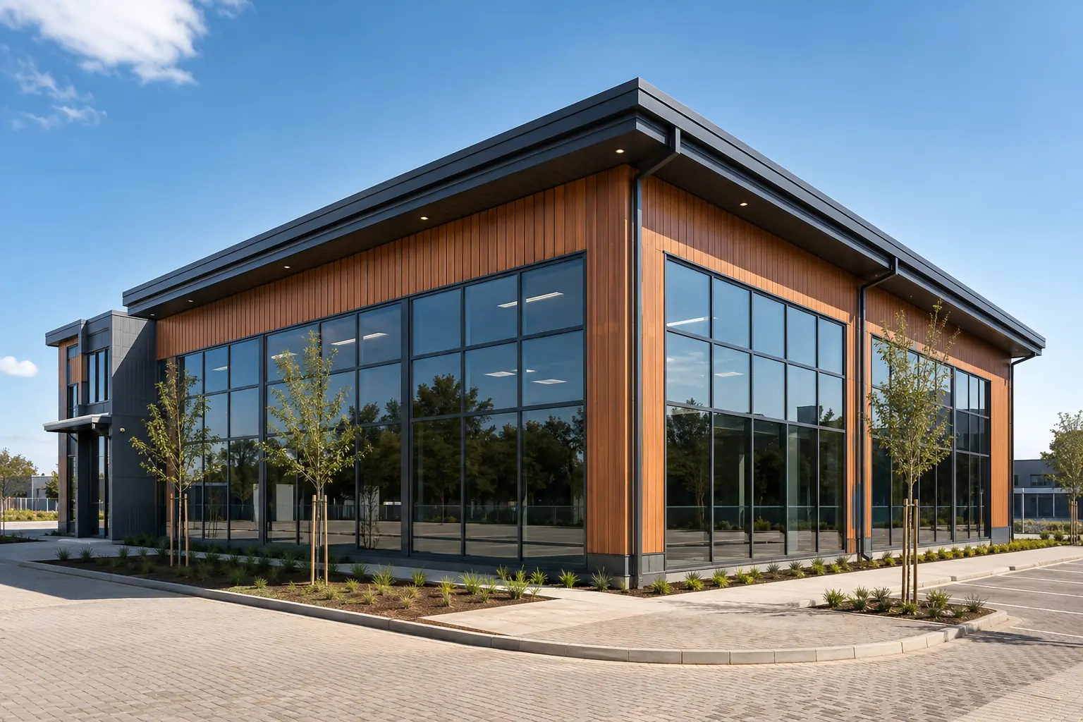 Commercial property illustrating a guttering solution